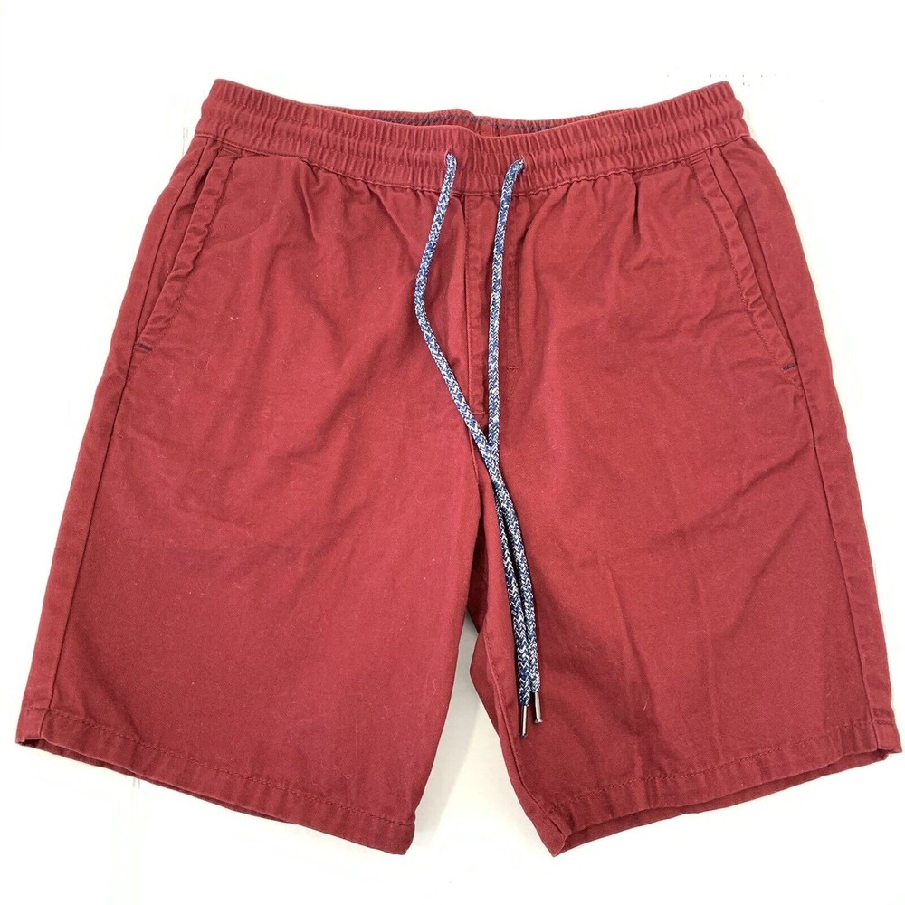 Pacsun Mens Small Shorts Chino Cotton‎ Drawstring Pockets Comfort Casual Red 8”